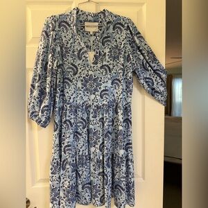 Blue and White Floral Dress